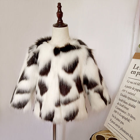 Children's Jacket Warm Wool Faux Fur Cotton Coat