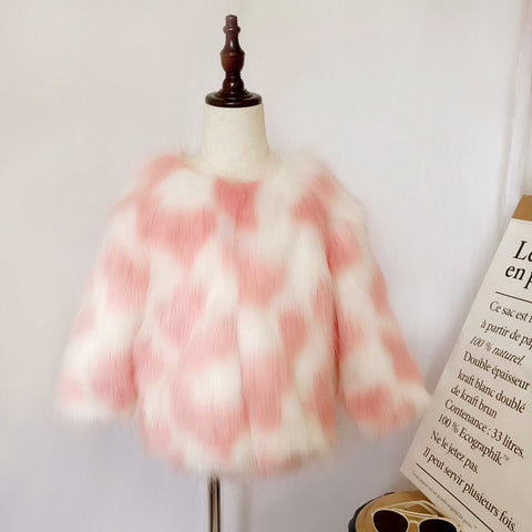 Children's Jacket Warm Wool Faux Fur Cotton Coat